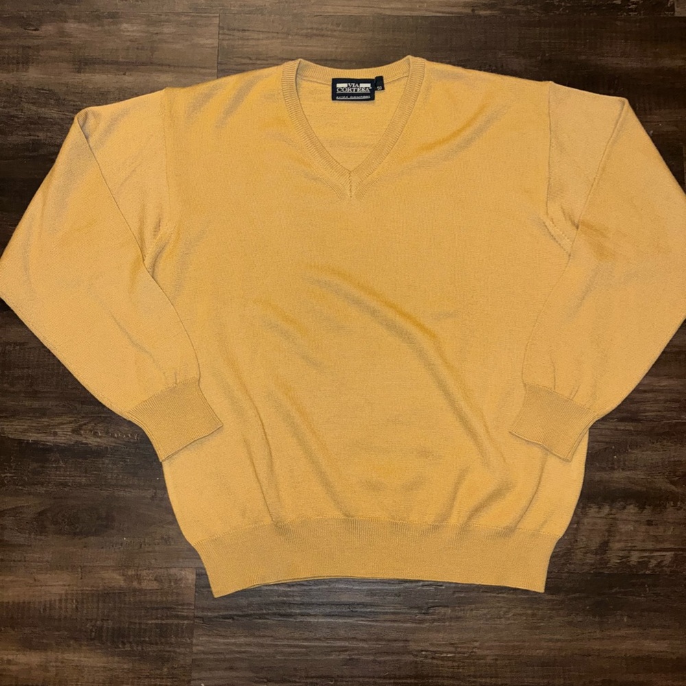 Brooks Brothers Mustard V-Neck Sweater